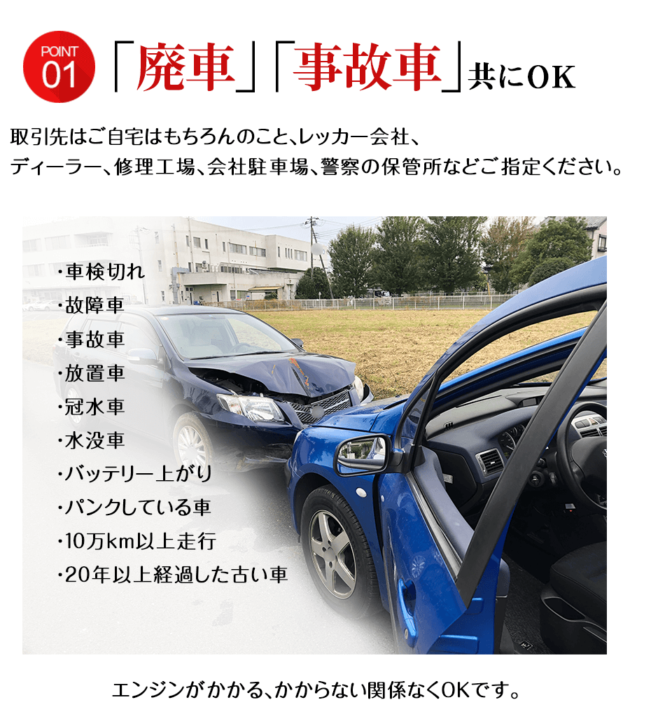 廃車 事故車共にOK